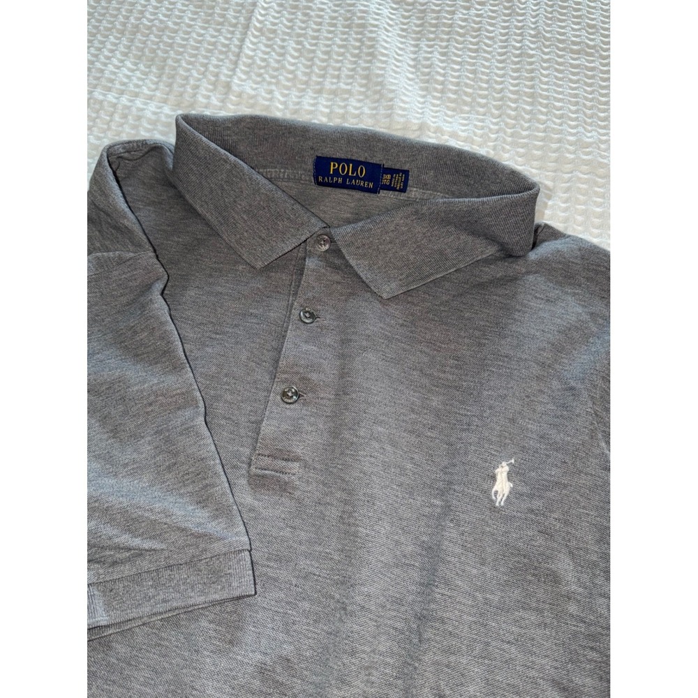 Polo Ralph Lauren Polo Shirt Mens 3XB Gray Short Sleeve Cotton Blend Pony Logo
